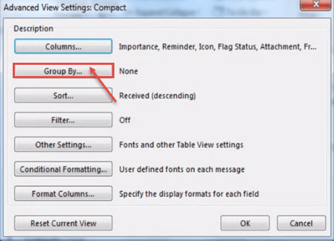 outlook 2013 3 advanced view settings