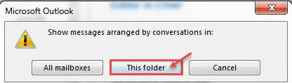 outlook 2013 3 conversation folder