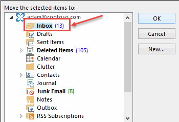 outlook 2013 3 inbox