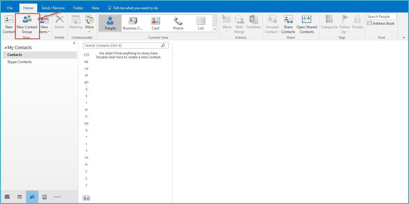 outlook 2016 3 new contact group