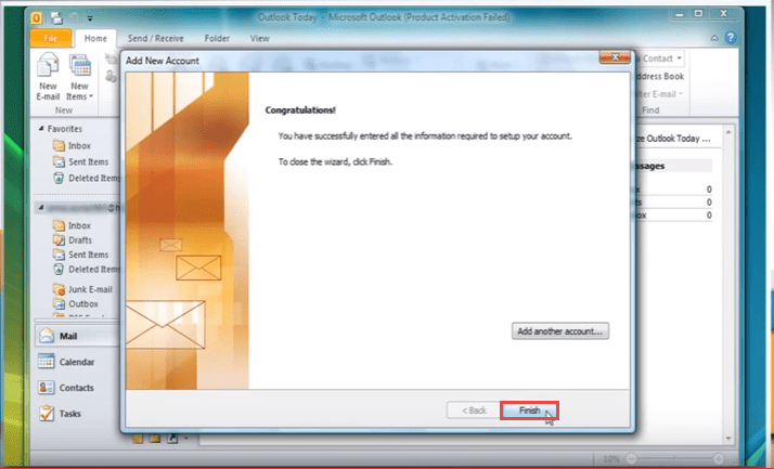 outlook 2010 14 add account