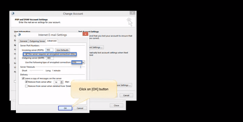 outlook 2010 6 Account setting