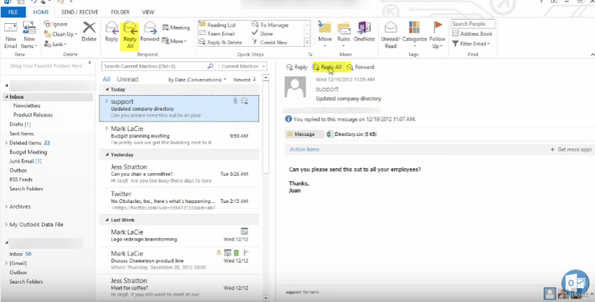 outlook 2013 5 reply all