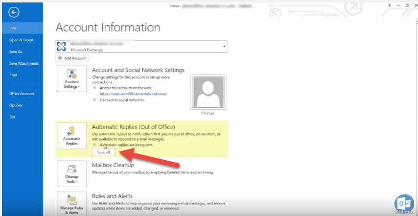 outlook 2013 5 turn off