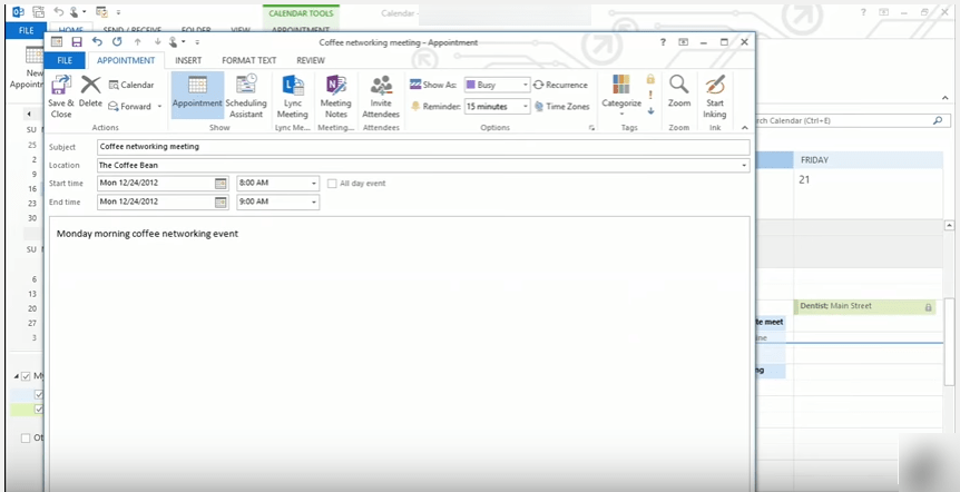 outlook 2013 6 appointment