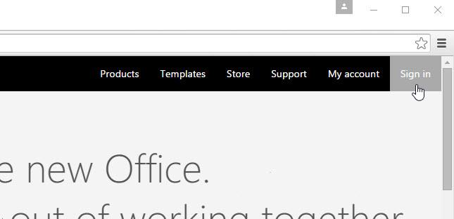 Office 365 1 install office sign in