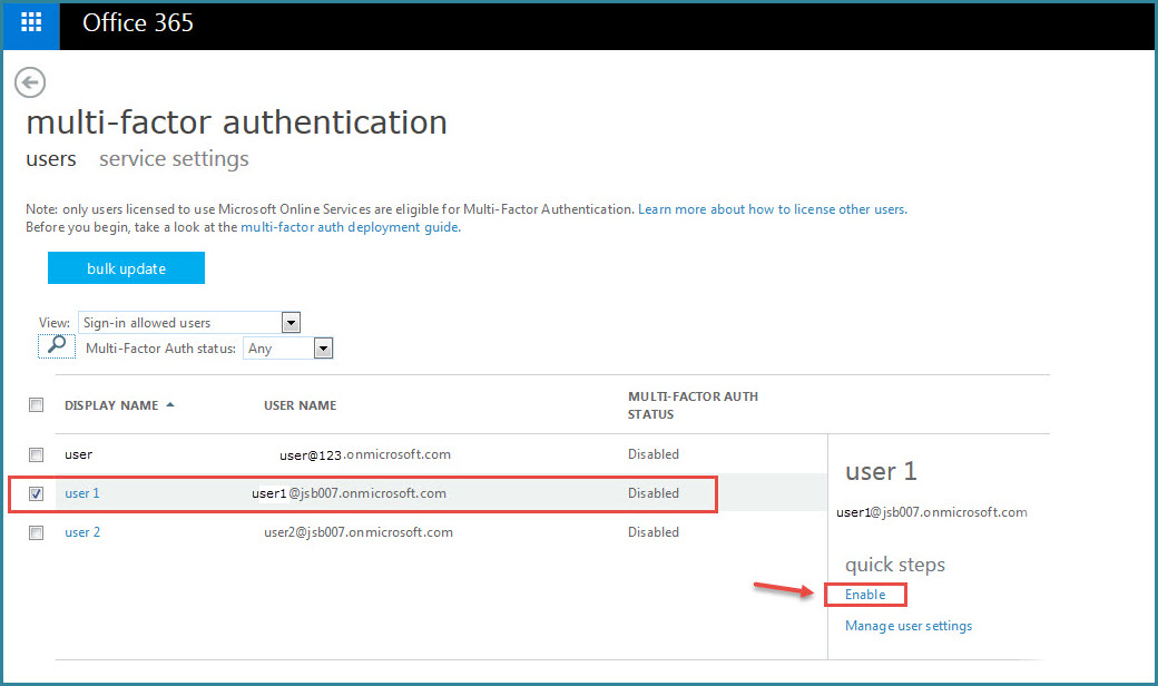 Office 365 5 Multi Factor authentication