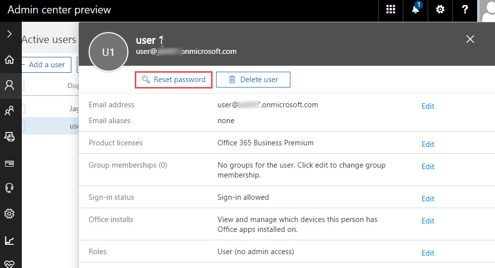 Office 365 6 reset forgotten password reset