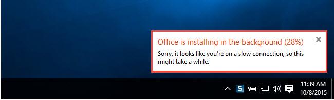Office 365 9 install office running backround