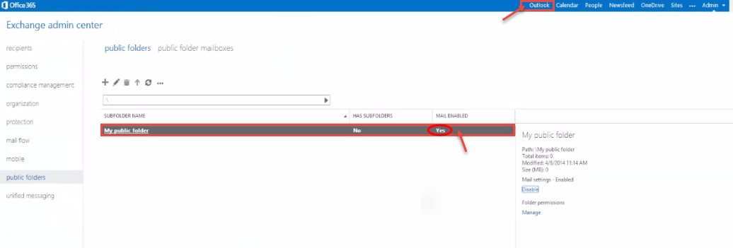 office 365 10 display enable folder