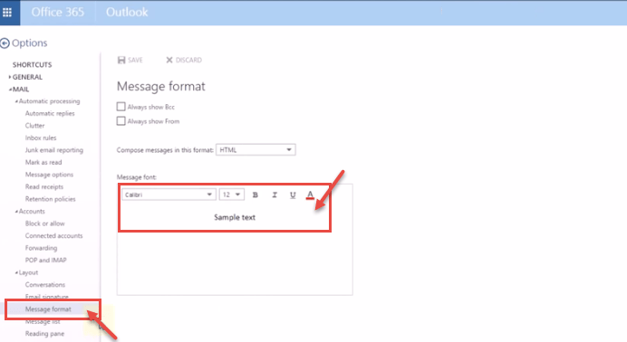 office 365 14 format message