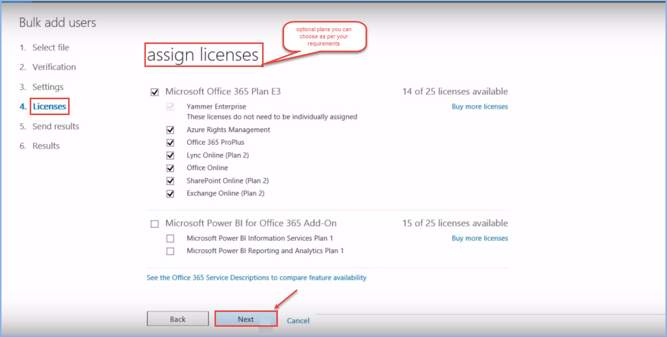 office 365 18 assign licenses