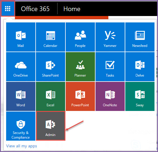 office 365 2 app lauchar sharepoint admin