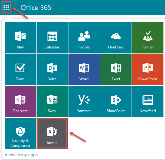 office 365 2 choose admin