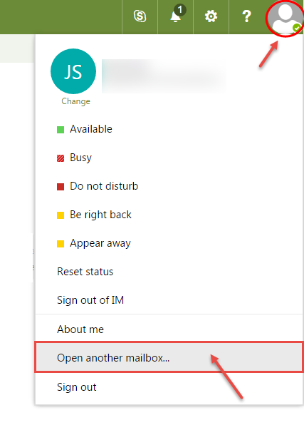 office 365 2 open another mailbox