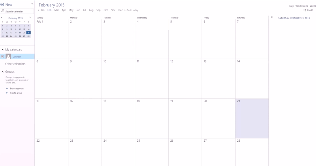 office 365 3 calendar appear