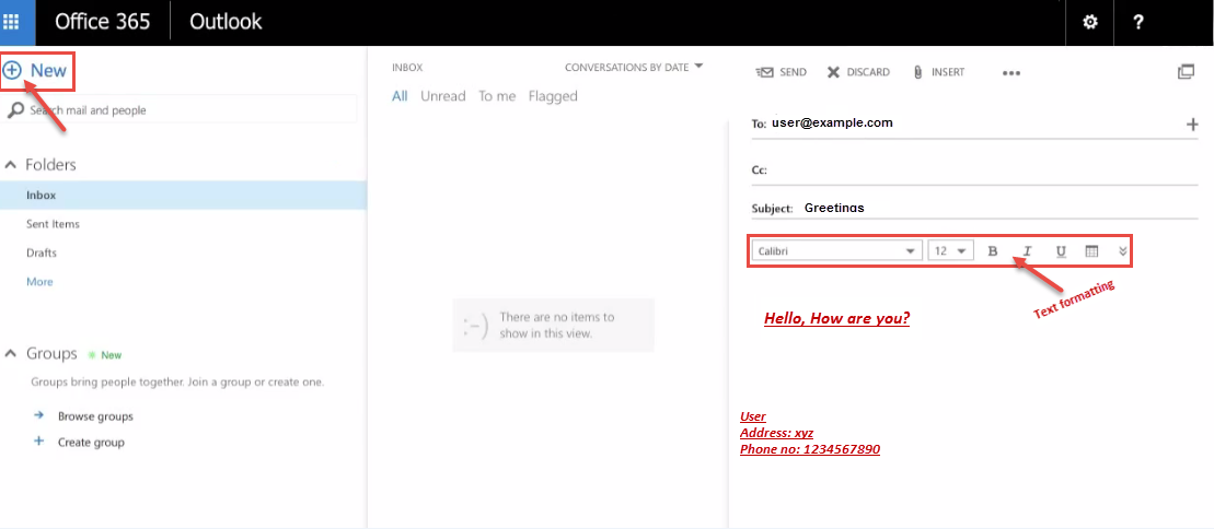 office 365 3 mail with signature