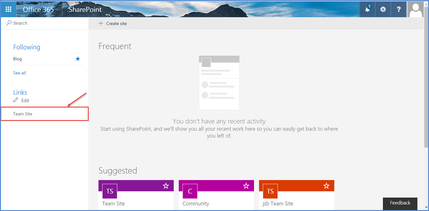 office 365 3 team site