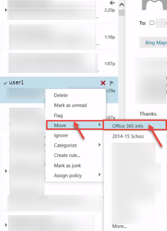 office 365 4 move folder