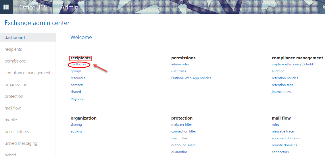 office 365 4 recipients mailboxes