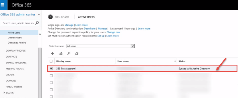 office 365 4 select user