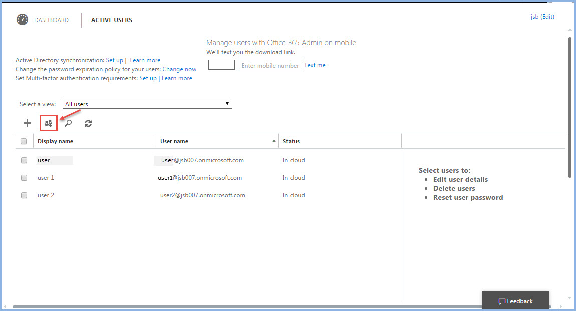 office 365 5 add bulk users