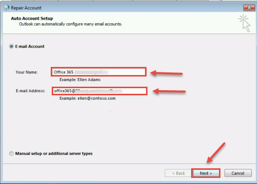 office 365 5 auto acccount setup