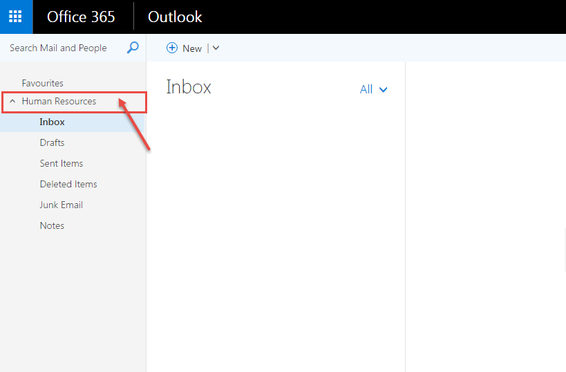 office 365 5 display mailbox