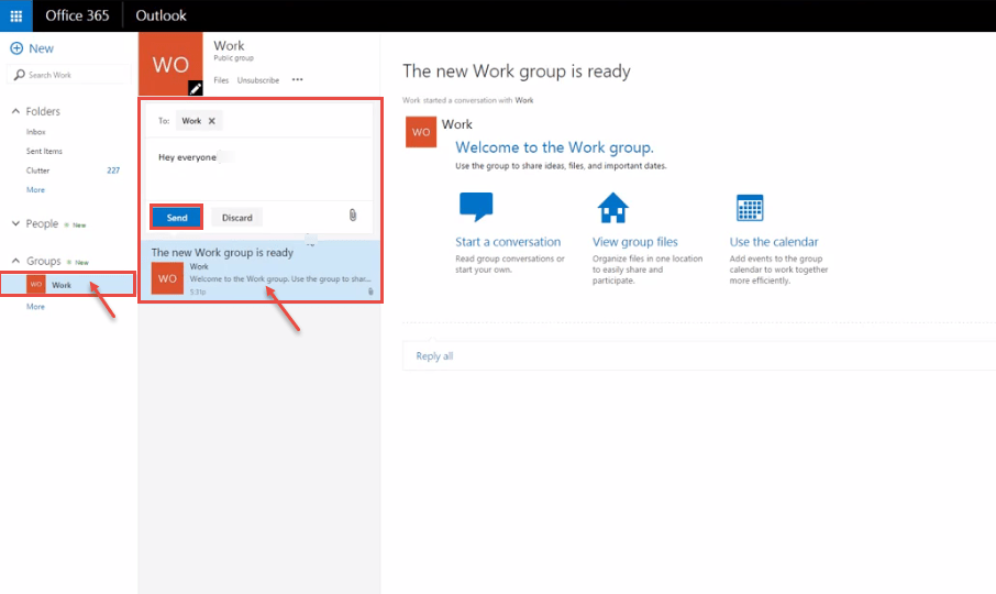 office 365 5 group conversation