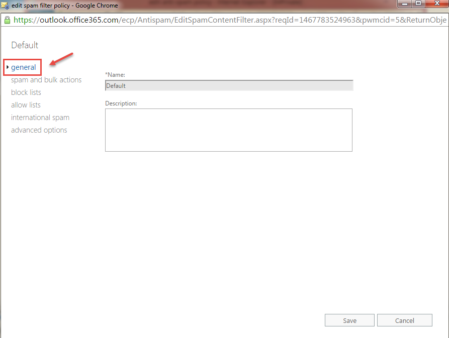 office 365 6 general setting