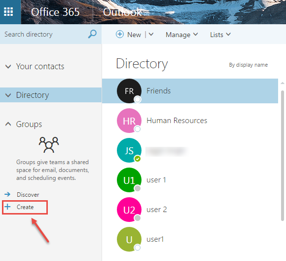 office 365 7 create group