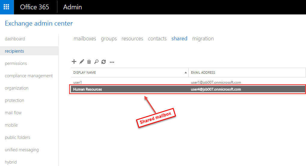 office 365 7 create shared display