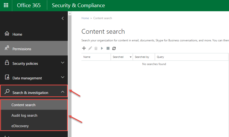 office 365 7 search investigation