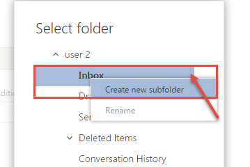 office 365 8 sub folder