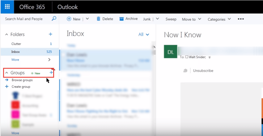 office 365 2 new group