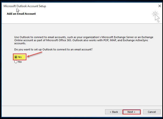 outlook 365 12 configure yes